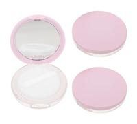 Baluue Lot de 3 sets de Poudriers Rechargeables 5 G avec Houppette Boîtiers Compacts Roses avec Miroir Intégrée Petits Boîtiers de Poudre Portables pour Maquillage de Voyage