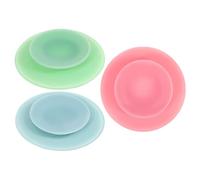 Baluue Lot de 3 Supports à Ventouses Double Face en Silicone pour La Diversification Alimentaire de Bébé - Tapis Antidérapants pour Bols Et Assiettes - Base Antidérapante pour L'alimentation Des