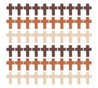Baluue Lot de 300 Pendentifs Croix en Bois 22X15 MM Mini Croix Chrétienne Décorative en Bois Naturel Couleur Lait Café et Café Foncé Breloques pour Création de Bijoux Religieux DIY