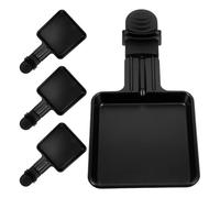 Baluue Lot de 4 Mini-Poêles à Raclette Carrées 9X9 CM Antiadhésives Poignées Ergonomiques Plateau à Fromage Portable pour Four Électrique pour Griller Fromage et Légumes