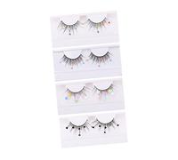 Baluue Lot de 4 Paires de Faux Cils à Paillettes pour Extensions de Cils