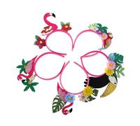 Baluue Lot De 5 Bandeaux Pour Cheveux Accessoires Pour Flamants Roses Fleurs Arbres Festivals Plage Cerceaux Célébrations Hawaïen Pour Luau Feuilles Cocotiers Fleurs
