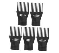 Baluue Lot de 5 Embouts Peigne en Plastique Noir Multifonction pour Sèche-cheveux, Accessoires Coiffure Universels, Buse Concentrée pour Démêler, Lisser et Coiffer Cheveux Bouclés à Domicile ou Salon