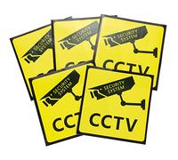 Baluue Lot De 5 Panneaux De Sécurité à Domicile Autocollants 10x10 Cm Pour Vidéosurveillance Extérieure, Panneaux D’interdiction D’accès Propriété Privée, Signes Avant-coureurs Anti-intrusion