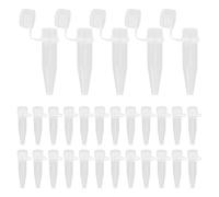Baluue Lot de 50 Tubes à Centrifuger Coniques 1,5 Ml Transparents en Plastique avec Bouchon à Vis, Gradués pour Laboratoire, Tubes à Essai pour Échantillons Scientifiques et Analyse
