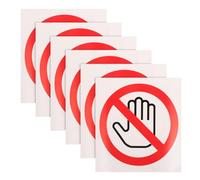 Baluue Lot de 6 Autocollants D'avertissement de Sécurité Ø 100 Mm, Panneaux «ne Pas Toucher» Adhésifs Résistants pour Équipements Industriels, Signalisation de Sécurité Conforme