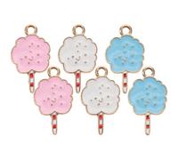 Baluue Lot de 6 Breloques en Alliage pour Création de Bijoux Soi-même, Pendentifs Guimauve Rose, Bleu, Blanc, Légers et Solide, pour Collier, Bracelet, Présent Anniversaire Noël