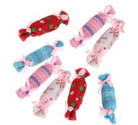 Baluue Lot de 8 Jouets pour Chats en Tissu Forme Bonbon, Encourage L'intérêt du Chat, Protège Meubles et Sols, pour Noël Couleur Aléatoire