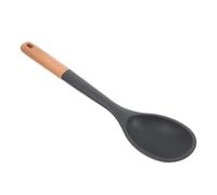 Baluue Louche à Soupe en Silicone Résistant la Chaleur Manche Long en Bois, Grosse Cuillère Cuisine Antiadhésive Multifonction pour Mélanger et Servir, Ustensile Cuisine Ergonomique