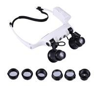 Baluue Loupe Frontale LED 4 Grossissements Bandeau Silicone Confortable Lentilles Acryliques Précises pour Réparation Bijoux Horlogerie Gravure et Électronique