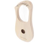 Baluue Lyre Harpe Basse 7 Cordes en Bois Massif Beige Kit DIY Instrument de Musique à Cordes pour Débutants Fabrication Rapide et Accordage Facile, pour Apprentissage et Scène