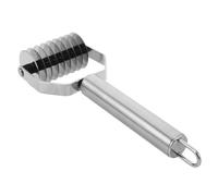 Baluue Machine à Pâtes Manuelle en Acier Inoxydable Coupe-Pâte Rouleau à Pâtisserie Manche en Bois pour Pâtes Biscuits Pizzas et Pains Outil de Découpe Précis et Compact