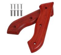 Baluue Manche de Couteau Cuisine en Bois Rouge à Trous 12,2 X 3,2 X 2 Cm Antidérapant Ergonomique avec 4 Paires de Rivets Kit Réparation pour Couteau de Chef Usage Domestique