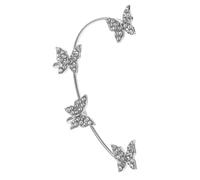 Baluue Manchette D'oreille Zircons Brillants, Clip Argenté pour Femme, Bijou D'oreille sans Piercing, Accessoire Élégant pour Soirée et Présent, Oreille Droite