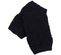 Baluue Manchons de Genou Tricotés Géométriques Noirs Antidérapants et Épais Genouillères D’Hiver Respirantes Attelle de Genou Délicate pour Protection et Confort Sportif