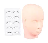 Baluue Mannequin Tête Pour Pratique Extension Cils Et Maquillage Kit Entraînement Modèle Avec Faux Cils Amovibles