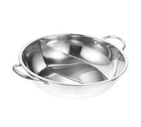 Baluue Marmite Hot Pot Acier Inoxydable avec Séparateur Double Saveur Poêle Épaisse et Robuste pour Cuisine Chinoise Compatible Induction Ustensile Pratique pour Réunions Familiales