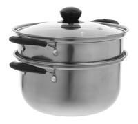 Baluue Marmite Vapeur en Acier Inoxydable 20 CM Double Poignées Fond Épais Antiadhésif Casserole Multifonction pour Cuisson Vapeur et Soupe Adaptée la Cuisine Domestique et