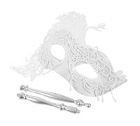 Baluue Masque de Bal Masqué en Dentelle Blanche Design Ergonomique, Confortable à Porter, Style Classique, pour Performance Scénique et Fête D'anniversaire