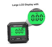 Baluue Mesureur d'angle numérique portable avec base magnétique inclinomètre digital à affichage LCD rétroéclairé conversion pente pour mesures précises et usage facile