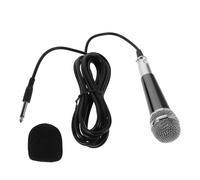 Baluue Microphone Dynamique Filaire Portable Main Métal Noir Argenté Compatible Haut-parleurs Extérieurs Clair pour Karaoké et Enregistrement Plein Air