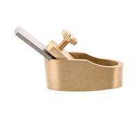 Baluue Mini Rabot à Bois en Laiton Massif 2 Lame 14Mm Outil Manuel Compact pour Lutherie et Travail du Bois Micro Raboteuse à Pouce pour Fabrication et Réglage de Violons Accessoires