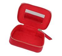 Baluue Mini Trousse à Lèvres Cuir avec Miroir Petite Pochette Maquillage Compacte et Portable Organisateur Multifonction pour Femmes et Filles pour Sac à Main ou Poche