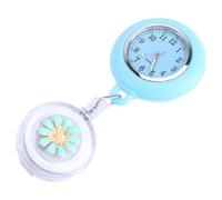 Baluue Montre à Gousset D'infirmière Rétractable Clip Facile à Porter en Alliage et Verre pour Personnel Infirmier Bleu Pratique et Résistante