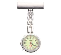 Baluue Montre à Quartz Lumineuse Infirmière Gravée Argentée, Clip Robuste, Grosse Lecture, pour Élève et Examen, Montre de Poche Fonctionnelle et Pratique, Cadran Clair, Design