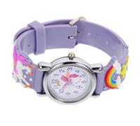 Baluue Montre De Dessin Animé pour Garçon Et Filles Licorne Légère en Silicone Violet Réglable Présent pour Écoliers Apprentissage du Temps Et Usage Quotidien