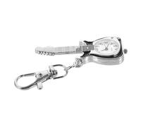 Baluue Montre De Poche Guitare Rétro Porte-clés, Matériau Robuste, Mouvement Quartz, Couleur Noire, Accessoire Pratique pour Paquet Et Clés, Style Vintage Original
