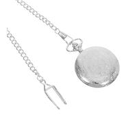 Baluue Montre de Poche Mécanique à Chaîne avec Couvercle Rabattable, Design Classique Gravé en Alliage Argenté, Mouvement Précis pour Occasions Décontractées et Collection