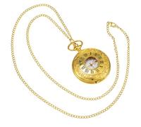 Baluue Montre De Poche Mécanique Romaine Unisexe Alliage Doré Compacte Vintage avec Étui Noir pour Collectionneurs Et Usage Quotidien