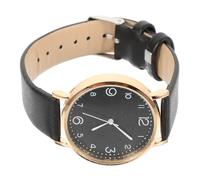 Baluue Montre Femme Quartz Élégante Bracelet Cuir Noir Résistante à Usure Montre-Bracelet Décontractée pour Étudiante et Quotidien