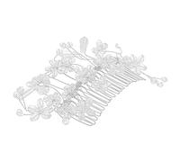 Baluue Morceau Peigne Bandeau De Mariée Pinces à Griffes De Fleurs Couvre-chef De Mariage Casque De Fleur Casque De Mariage Accessoires De Cheveux Cheongsam Casque De Mariée Silver Métal
