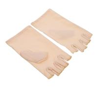 Baluue Moufles de Manucure Réutilisables Beige en Spandex sans Doigts UV pour Manucures en Gel Voyage en Extérieur Conduite