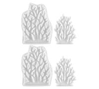 Baluue Moule en Silicone Corail Marin 4 Pièces pour Résine Époxy Pâte Polymère et Loisirs Créatifs Moule à Bijoux Océan pour Décoration DIY de Table