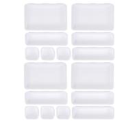 Baluue Organisateur de Tiroir Réglable 16 Pièces Blanc 24x16x9 Cm en Plastique Empilable pour Rangement Cosmétiques, Bureau et Salle de Bain, Séparateur Modulable et Mini Boîte