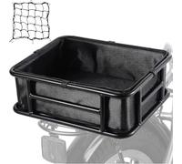 Baluue Panier pour Vélo Garçon et Filles en Tissu Oxford Noir avec Filet Élastique, Doublure en Éponge Résistante, pour Pique-niques et Voyages à Vélo
