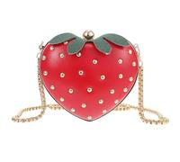 Baluue Paquet à Bandoulière Fraise Rouge, Petit Paquet D'été Féminin de Fruit, Léger et Polyvalent pour Rue et Sorties, Accessoire Mode pour Femmes et Filles, Bourse Pratique à Porter