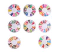 Baluue Patch DIY en Pâte Polymère Fruitée pour Nail Art Solide et Multifonction Lot de 8 Boîtes pour Décoration D'ongles Maison et Créations
