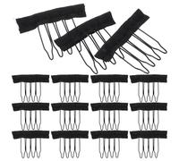Baluue Peignes à Postiche Noirs avec 4 Dents en Métal et Tissu, Clips Robustes et Solide pour Bonnet de Postiche, 30 Pièces en 3 Sachets, Adaptés à Divers Types de Cheveux