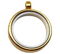 Baluue Pendentif Médaillon Photo Acier Inoxydable Ouvert Boîte Ronde Verre DIY Charm Photo Double Face pour Collier Création Bijoux Résistant et Stable Cadeaux et Occasions