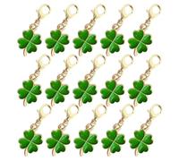 Baluue Pendentif sac four-leaf clover en alliage vert, lot de 50 porte-clés légers, breloques pour sacs et voyages
