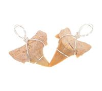 Baluue Pendentifs Décoratifs Dents de Requin Artificielles 2pcs pour Collier, Finition Soignée et Détails Exquis, Présent pour Festivals ou Anniversaires