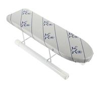 Baluue Petite Design Compact et Antidérapant Résistance Haute Température Table à Repasser Pliante en Fer et Tissu Argenté pour Repassage à Domicile Facile