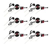 Baluue Pics Notes de Musique Guitares Rock et Disques Vinyles Accessoires Décoratifs pour Gâteaux Fête D’Anniversaire et Shower Décoration de Desserts