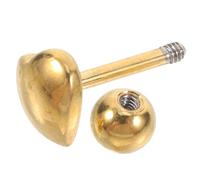 Baluue Piercing de Langue Acier Inoxydable Cœur Doré, Barre Décorative pour Bijoux de Piercing Féminin, Bijou Corporel Élégant Usage Quotidien, Taille Standard