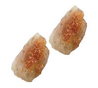 Baluue Pierres Naturelles Brutes Pour Chakras 2 Pièces 1-2 Cm En Pierre Solaire Orange Doré Pour Contemplation Yoga Relaxation Décoration Spirituelle