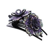 Baluue Pince Chignon Cheveux Double Fleur Avec Strass Barrette Décorative Brillante Pour Queue De Cheval Accessoire Cheveux Élégant Et Antidérapant Pour Femmes Et Filles